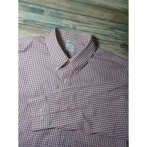 Brooks Brothers Men's Regent Fit 17.5-4/5 Long Sleeve Button Down Shirt Plaid